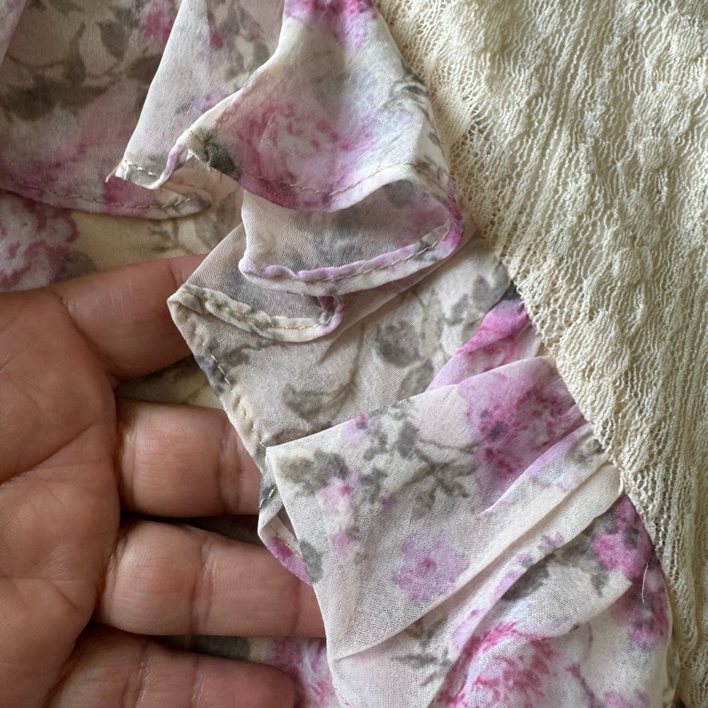 Bluivy Cream and Pink Floral Maxi Skirt - Picture 7 of 11